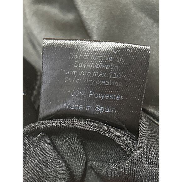 Guizio Black Silk Satin Sleeveless Cami Camisole Tank Mini Bodycon Dress Size S - Picture 5 of 5